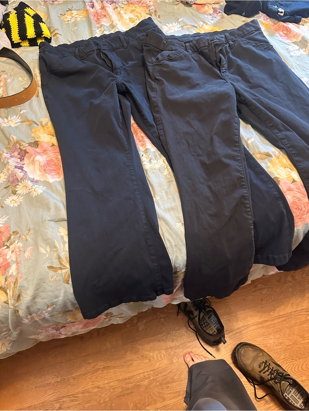 *2 for $25* American Eagle Outfitters Navy Blue and Black Boot-Cut Pants